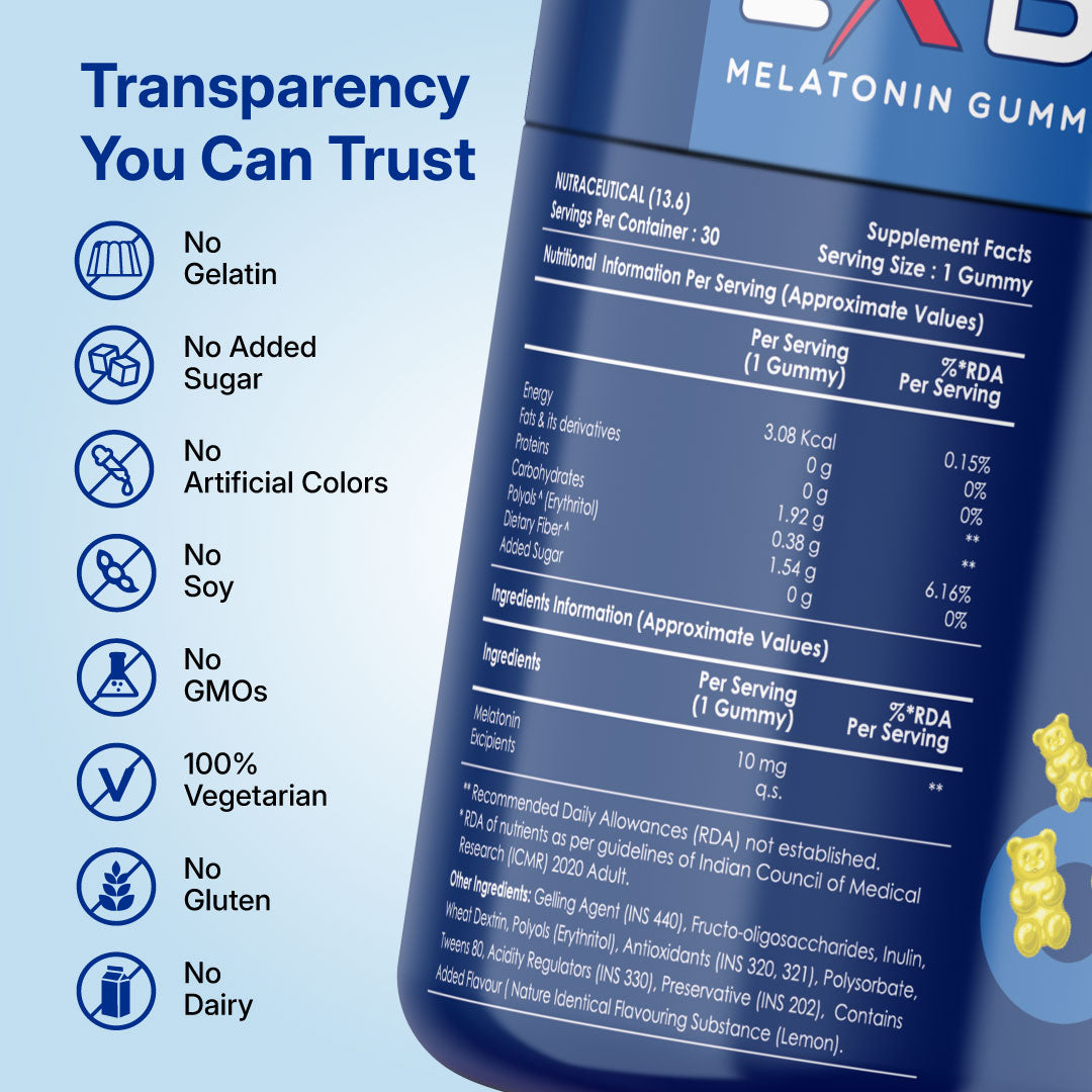 EXBR Melatonin Gummies – Natural Sleep Support (30 Gummies)