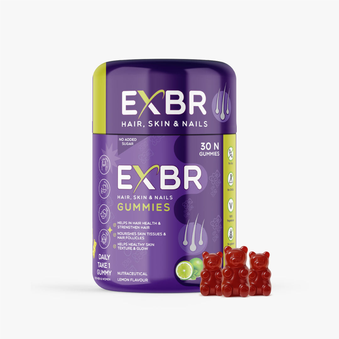 EXBR Hair, Skin & Nails Gummies – Beauty from Within (30 Gummies)